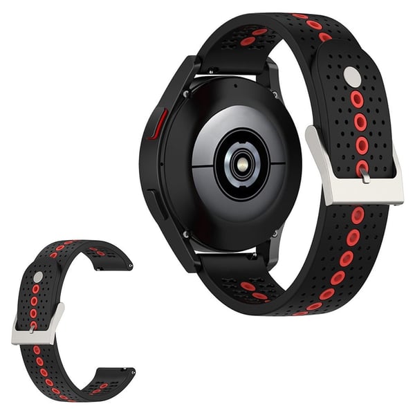 20 mm silikonklokkerem i sportsstil med to farger for Samsung-klokke - Svart / Oransje
