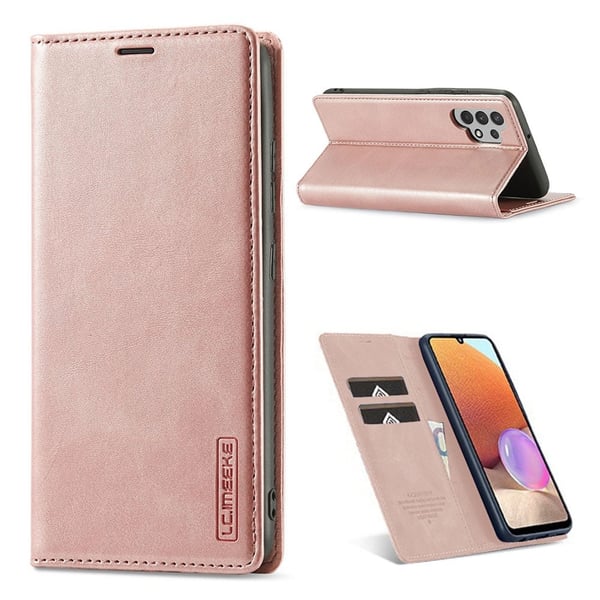 LC.Imeeke Samsung Galaxy A32 Nahkakotelo - Ruusukulta LC.Imeeke Samsung Galaxy A32 Nahkakotelo - Ruusukulta