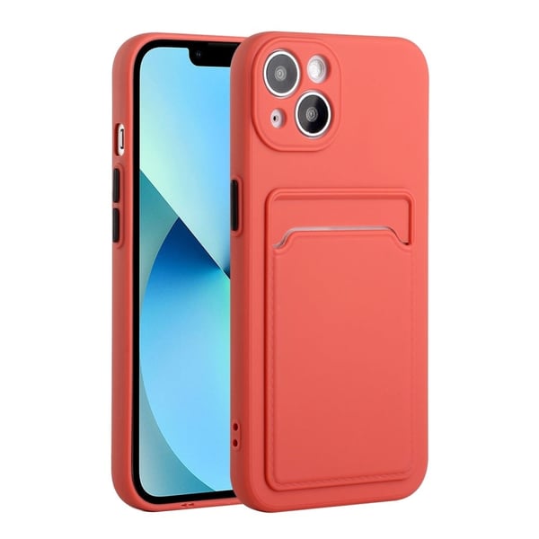 Deksel med Kortholder til iPhone 13 Mini - Coral