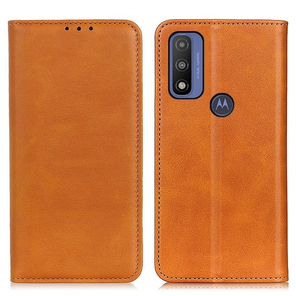 Flip Etui med Pung i Ekte Lær til Motorola G Pure - Brun