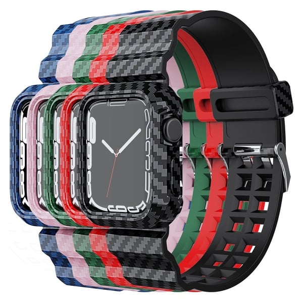 Apple Watch (41 mm) karbonfiber TPU-klokkerem - Svart