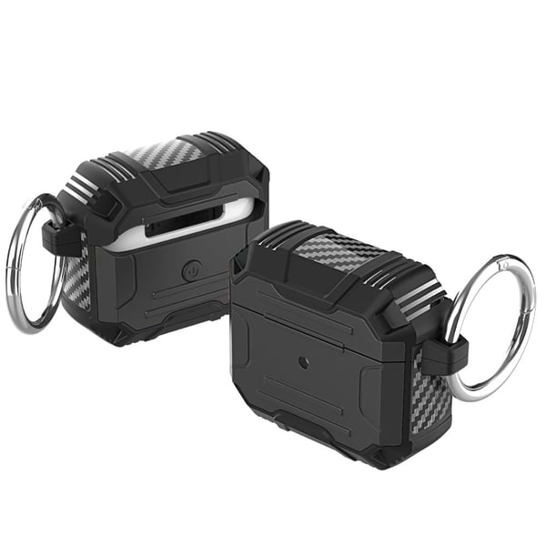 AirPods 3 TPU-kotelo karabiinilla - Musta