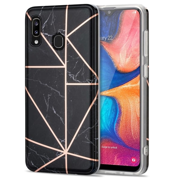 Marble Samsung Galaxy A20 / A30 Etui - Svart