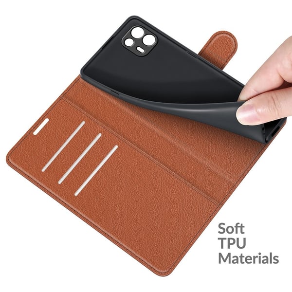 Classic Motorola Edge 20 Lite Flip Etui - Brun