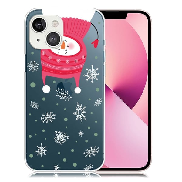 Juleveske til iPhone 13 Mini - Snømann Og Snøfnugg Juleveske til iPhone 13 Mini - Snømann Og Snøfnugg