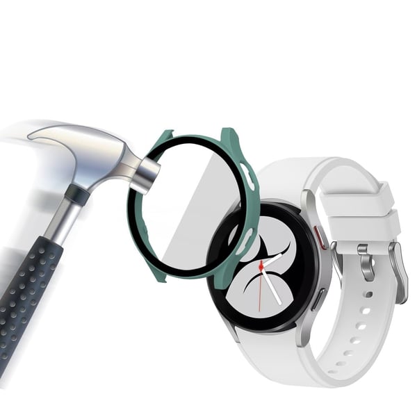 Samsung Galaxy Watch 4 (44 mm) deksel med skjermbeskytter i herdet glass - Mørkegrønn