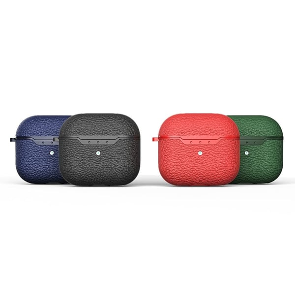 AirPods 3 litchi-teksturveske med nøkkelring - Grønn