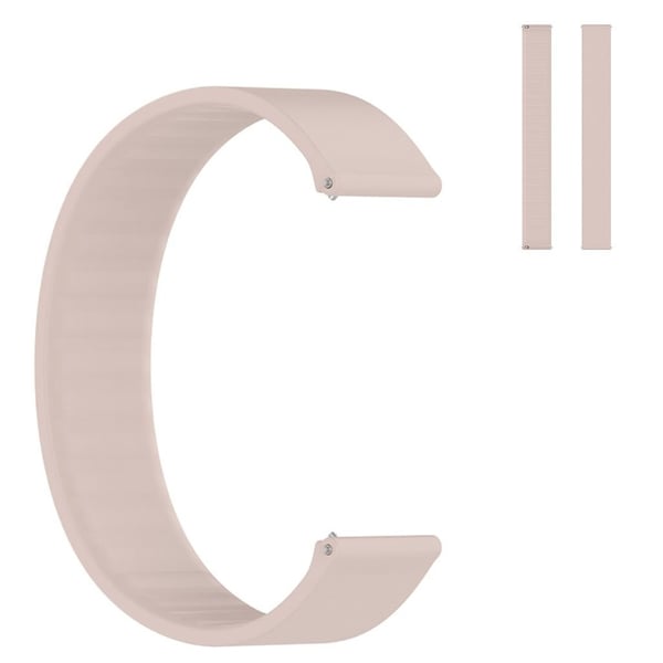 22 mm universal elastisk ensfarget klokkerem i silikon - Rosa / Rosa 22 mm universal elastisk ensfarget klokkerem i silikon - Rosa / Rosa