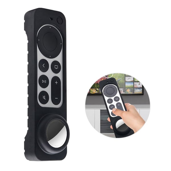 2-i-1 fjernbetjening silikone cover Apple TV 4K (2021) - Sort