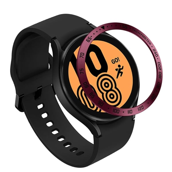 Samsung Galaxy Watch 4 (40 mm) dekorativ ramme i rustfritt stål - Vinrød / Svart