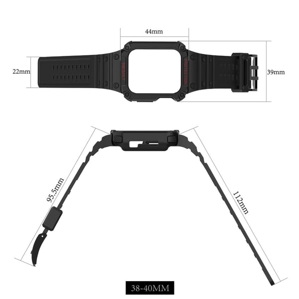 Apple Watch (41 mm) unik TPU-klokkerem - Svart / Blå