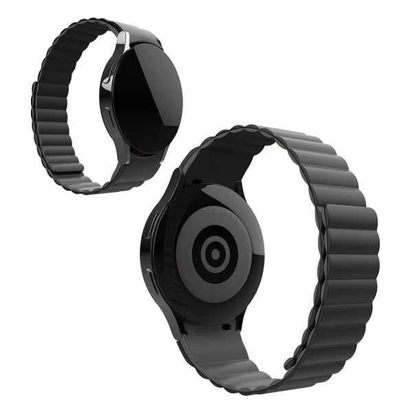 Magnetisk klokkerem i silikon med to farger til Samsung Galaxy Watch 4 - Svart