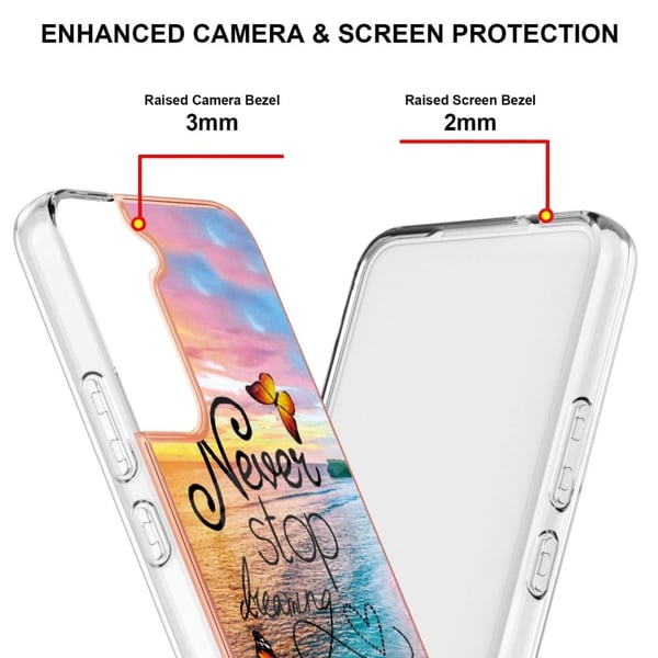 Marble Samsung Galaxy S22 Etui - Never Stop Dreaming