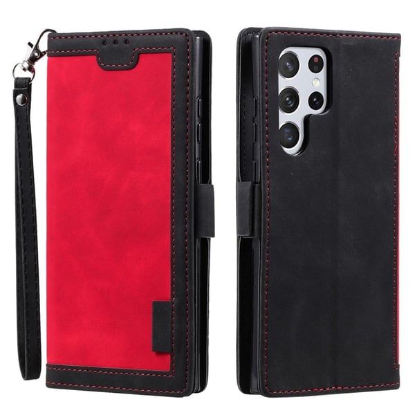 Surburbian Samsung Galaxy S22 Ultra Flip Etui - Rød Surburbian Samsung Galaxy S22 Ultra Flip Etui - Rød