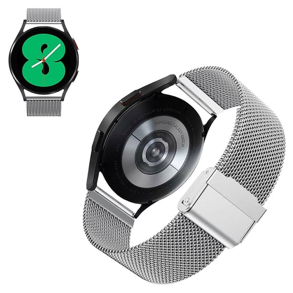 Milanesisk urrem i rustfrit stål til Samsung Galaxy Watch 4 - Sølv Milanesisk urrem i rustfrit stål til Samsung Galaxy Watch 4 - Sølv