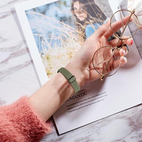 Xiaomi Mi Smart Band 4 / 3 nylon elastisk urrem - Olivengrøn