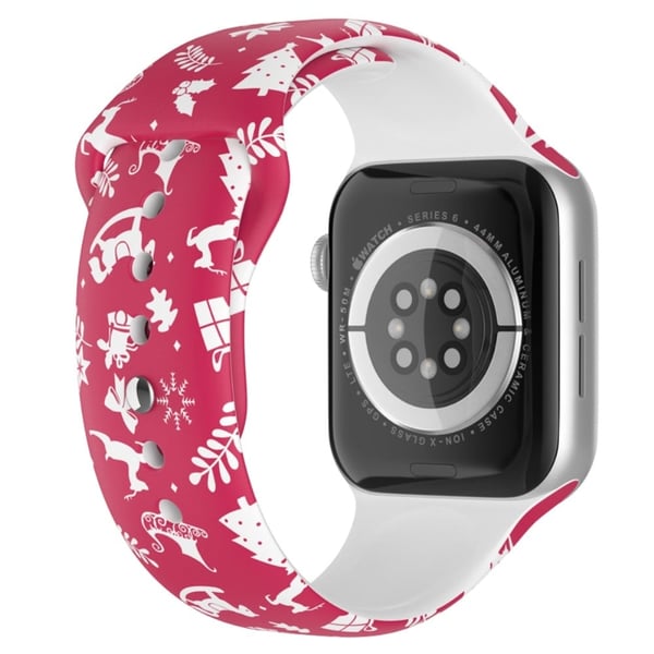 Apple Watch (45 mm) julemønster silikonklokkerem - Julemønster / Størrelse: L
