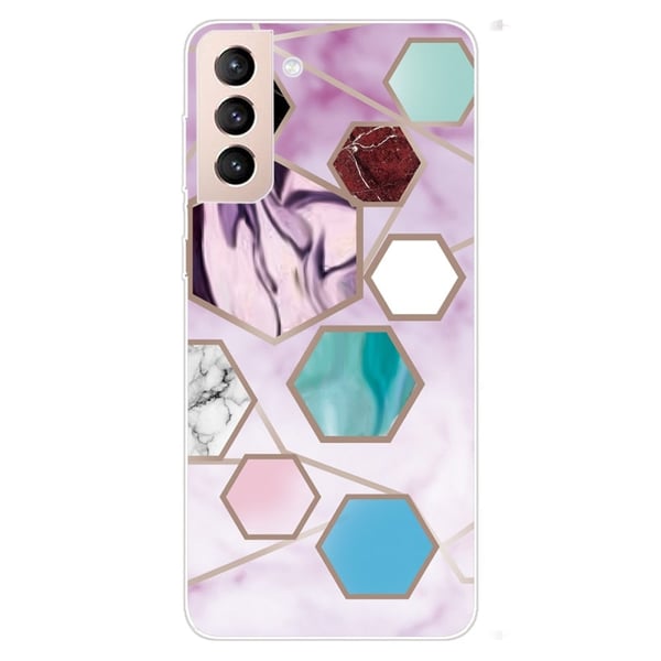 Marmormotiv Samsung Galaxy S22 Plus skal - Sexkantiga Fragment I Lila Marmormotiv Samsung Galaxy S22 Plus skal - Sexkantiga Fragment I Lila