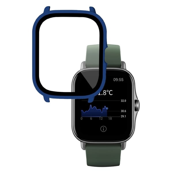 Amazfit GTS 2 beskyttelsesdeksel + HD herdet glass - Midnattsblå