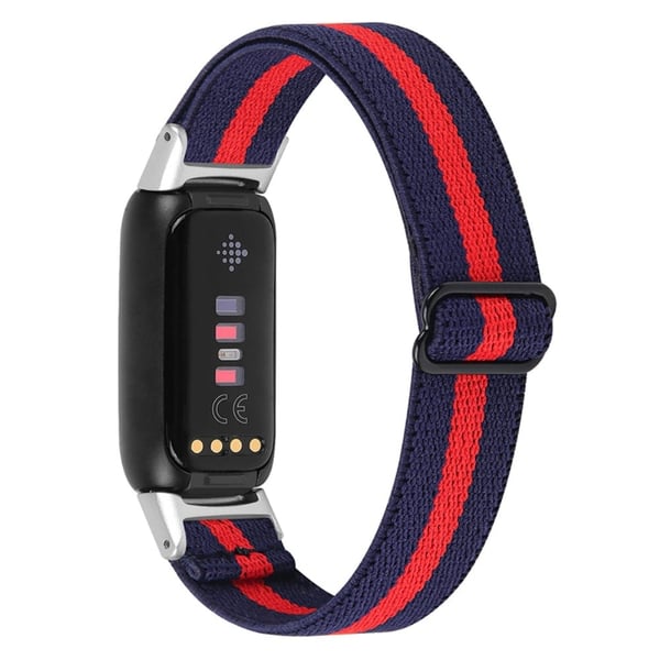 Fitbit Luxe elastisk klockrem med färgskarvning - Midnattsblå / Röd