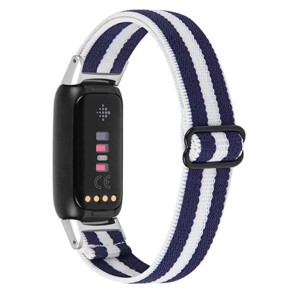 Fitbit Luxe elastisk urrem med farvesplejsning - Midnatsblå / Hvid Fitbit Luxe elastisk urrem med farvesplejsning - Midnatsblå / Hvid