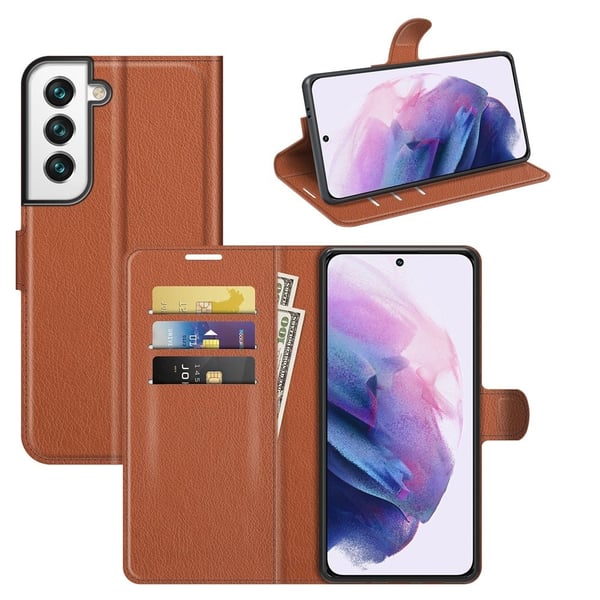 Klassisk Samsung Galaxy S22 flip etui - Brun