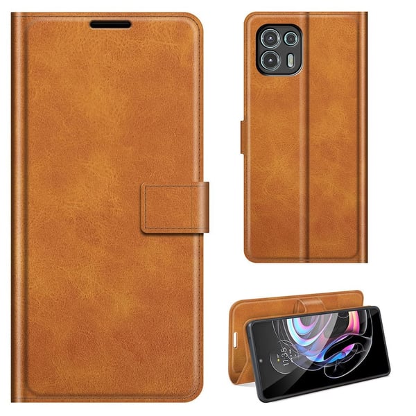 Wallet-style Læder Etui til Motorola Edge 20 Lite - Gul