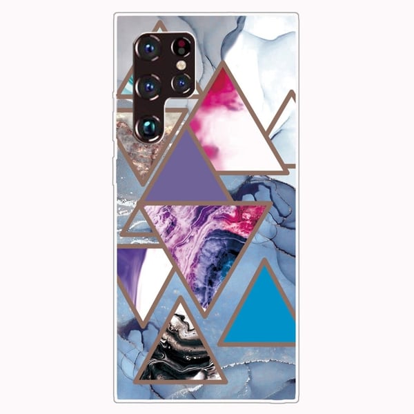 Marmormotiv Samsung Galaxy S22 Ultra skal - Triangelmönster I Marmor Marmormotiv Samsung Galaxy S22 Ultra skal - Triangelmönster I Marmor
