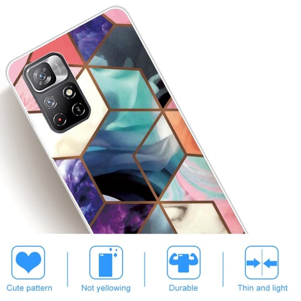 Marble Xiaomi Redmi Note 11 Pro Plus 5G Etui - Fargerik Terning Tile