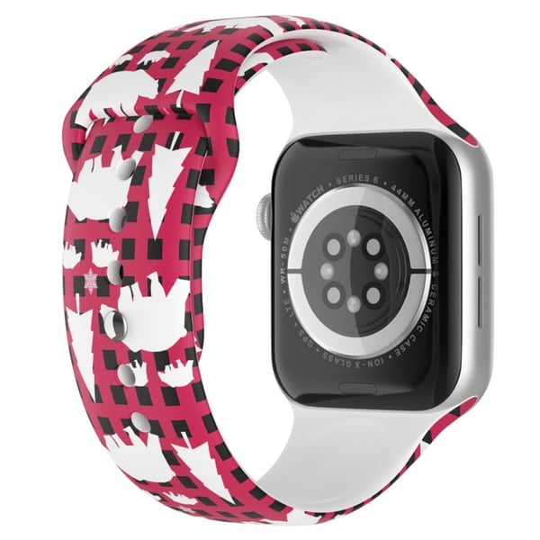 Apple Watch (45 mm) julemønster silikonklokkerem - Isbjørn / Størrelse: L
