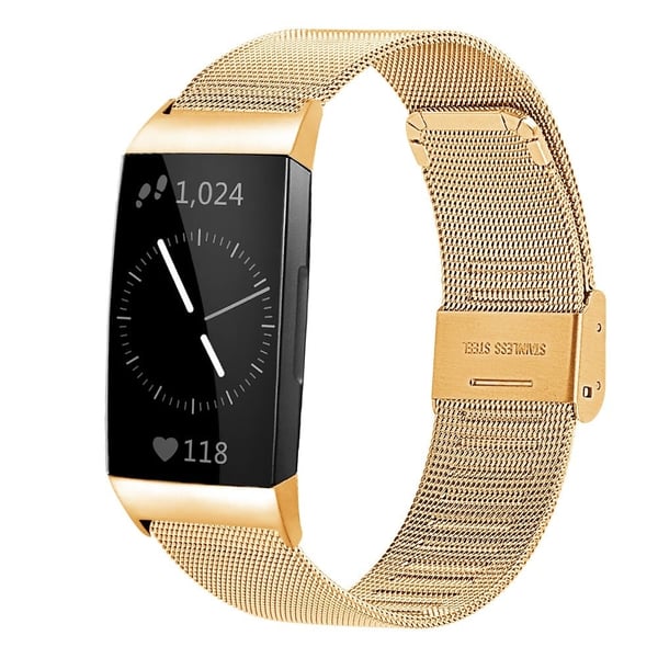 Fitbit Charge 5 klokkerem i rustfritt stål - Rose Gull