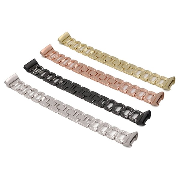 Fitbit Charge 5 klokkerem i aluminium med rhinestone-dekor - Rose Gull
