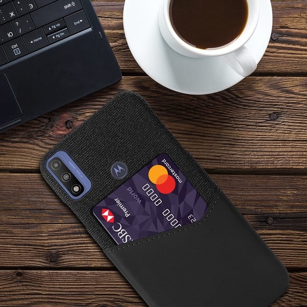 Bofink Motorola G Pure Kredittkort Deksel - Svart