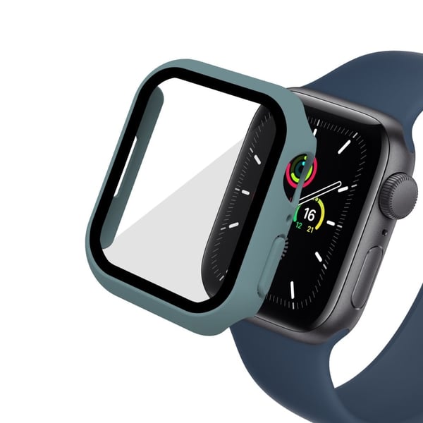 Apple Watch (41 mm) 2-i-1 materialtrekk + 9H herdet glass - Grønn