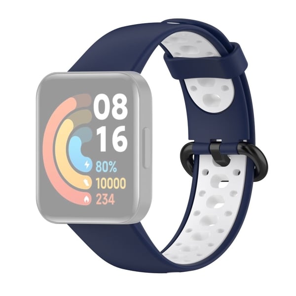 Xiaomi Redmi Watch 2 tofarget klokkerem i silikon - Blå / Hvit