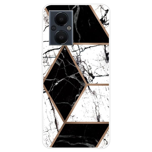 Marble OnePlus Nord N20 5G Etui - Svart og Hvit Klinkekule Form
