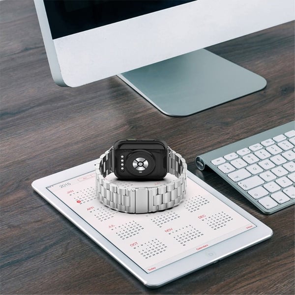 Oppo Watch 2 (42 mm) klokkerem med tre perler i rustfritt stål - Svart