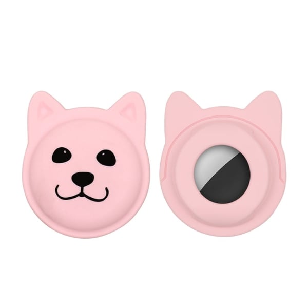 AirTags søde hundedesign TPU-cover - Lyserød