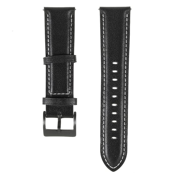 22m Universal quick release urrem i ægte læder - Sort