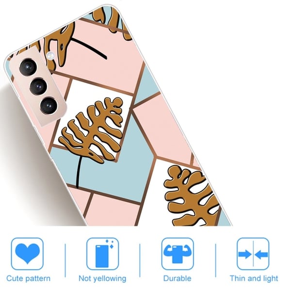 Marmormotiv Samsung Galaxy S22 skal - Tonblad I Rosa Och Blått