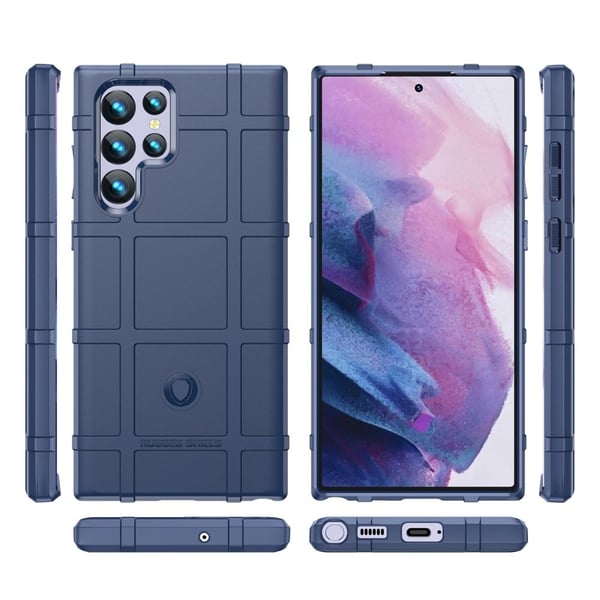 Rugged Shield Samsung Galaxy S22 Ultra skal - Blå
