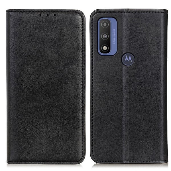 Flip Etui med Pung i Ekte Lær til Motorola G Pure - Svart