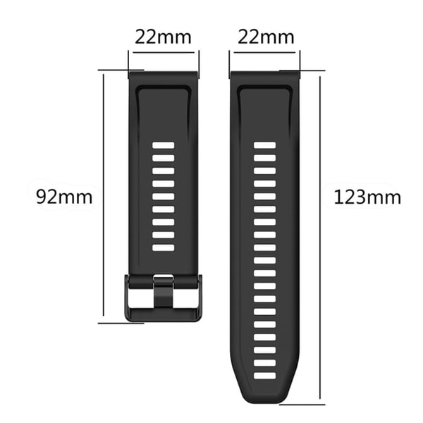 22 mm ensfarvet silikoneurrem til Garmin-ur - Sort