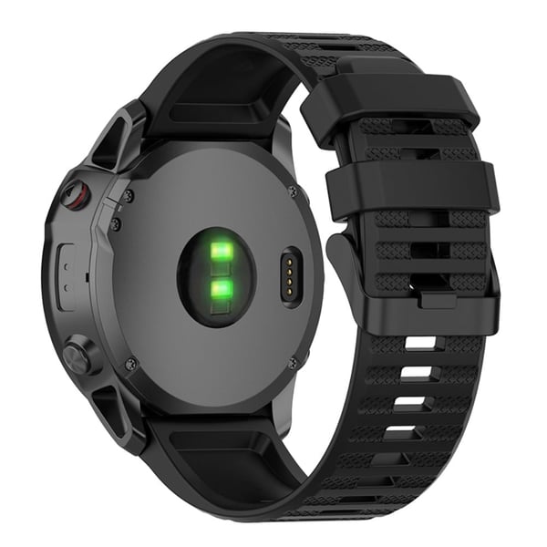 22 mm ensfarvet silikoneurrem til Garmin-ur - Sort