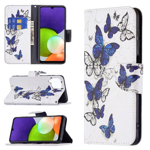 Wonderland Samsung Galaxy A22 4G Flip Etui - Sommerfugle