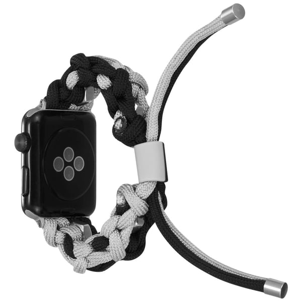 Apple Watch (45 mm) unik klokkerem i nylon - Svart / Grå