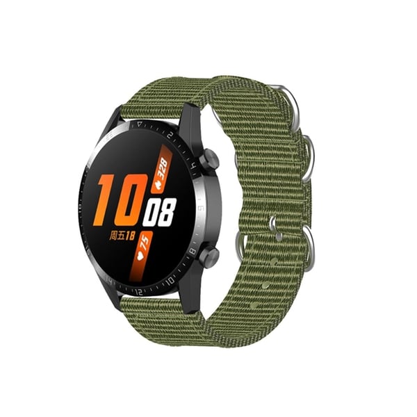 22 mm Huawei Watch GT Runner / GT 3 46 mm nylonklokkerem - Militærgrønn