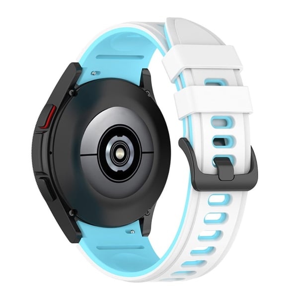 Samsung Galaxy Watch 4 / Watch 3 (41 mm) tofarget klokkerem i silikon - Hvit / Himmelblå