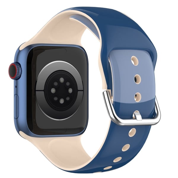 Apple Watch (41 mm) IML-urrem i silikon med fargerikt mønster - Blå / Lyseblå