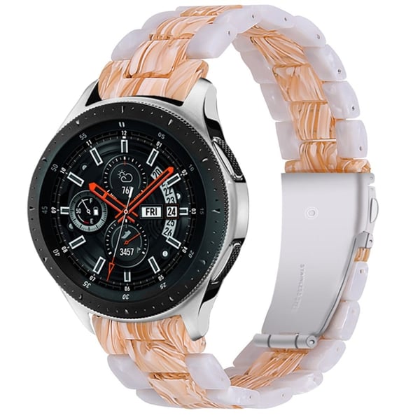 22 mm fargespleiset harpiksarmbånd for Samsung Galaxy Watch - Perle Hvit / Silke Hvit
